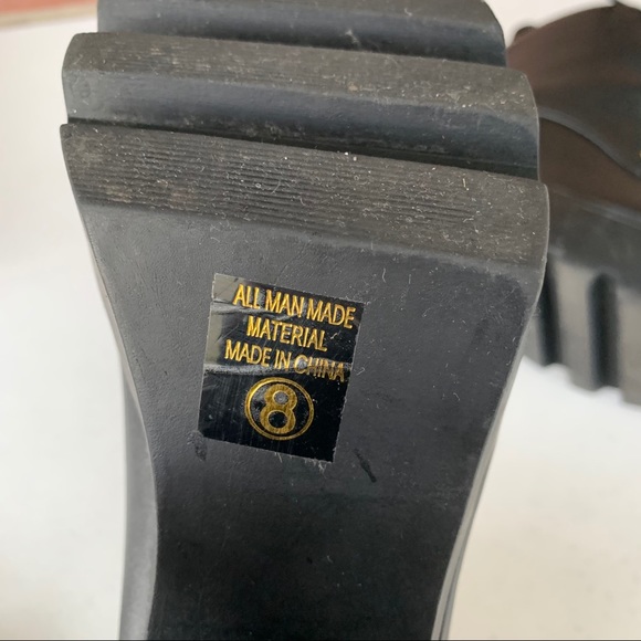 Soda black platform chunky heel lace ankle boots - Picture 7 of 8